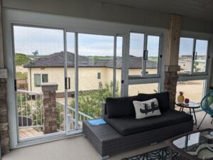 Interior view of a balcony enclosure
